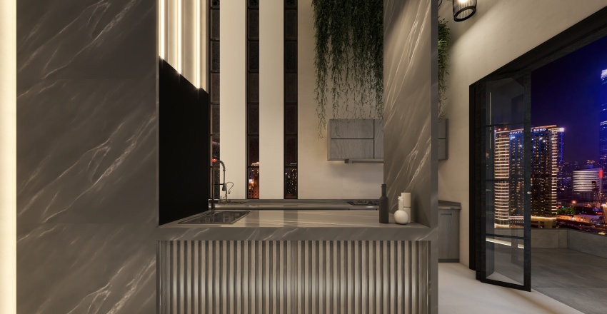 Modern Contemporary all Concrete Black ColorScemeOther 3d design renderings
