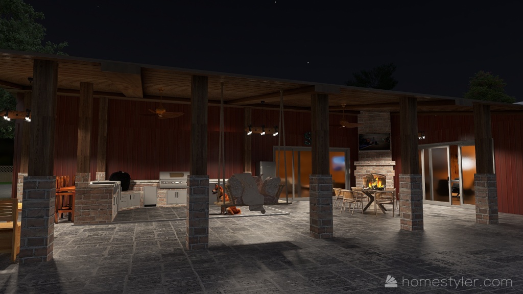 Outside Area 3d design renderings