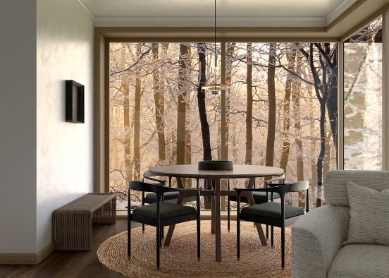 Contemporary Modern Winter Woodlands Home Design Rendering