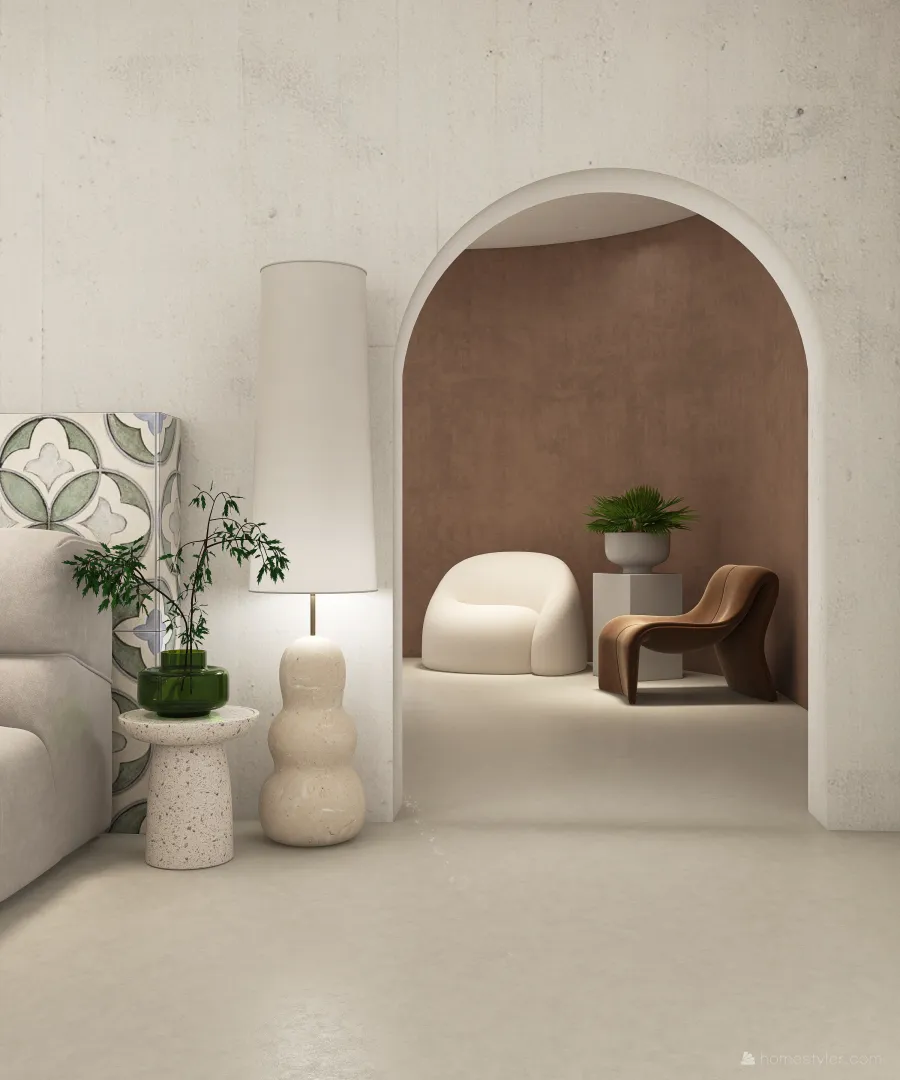 Modern SILHOUETTE WarmTones White Beige 3d design renderings