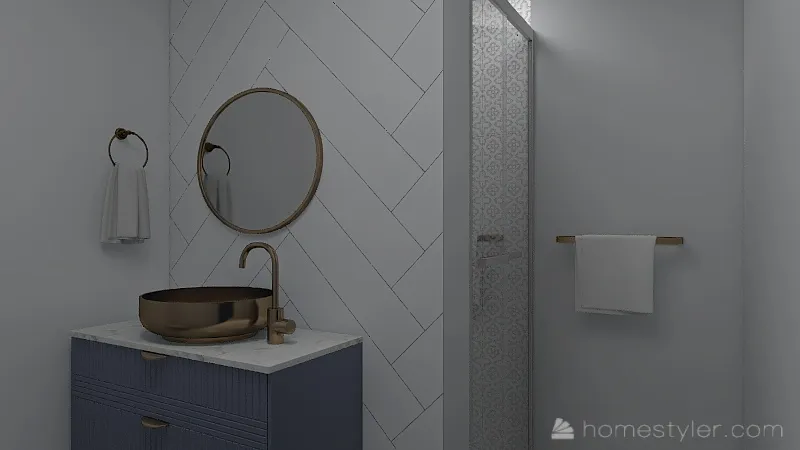 Service bathroom 3d design renderings