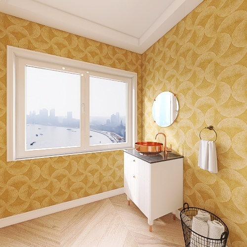 Bathroom-Yellow 3d design renderings