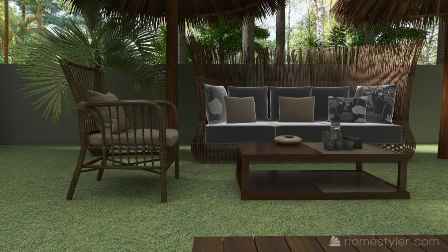 Bohemian WoodTones Terrace1 3d design renderings