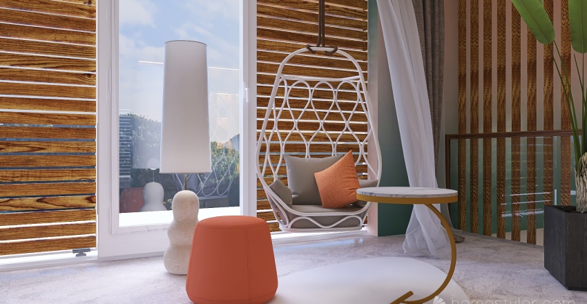 Contemporary ArtDeco Condo in the Tropics Green 3d design renderings