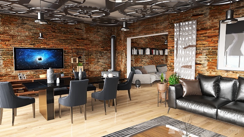 appartement style loft 3d design renderings