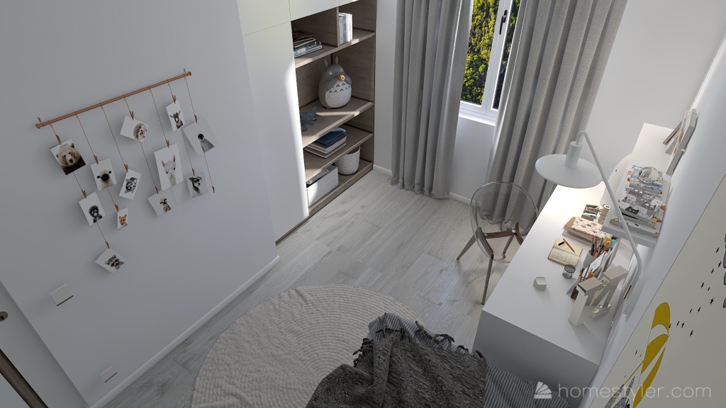 Modern Beige Second Bedroom 3d design renderings