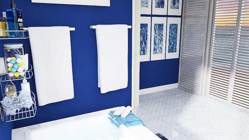 The Teleporting Blue Bathroom 3d design renderings