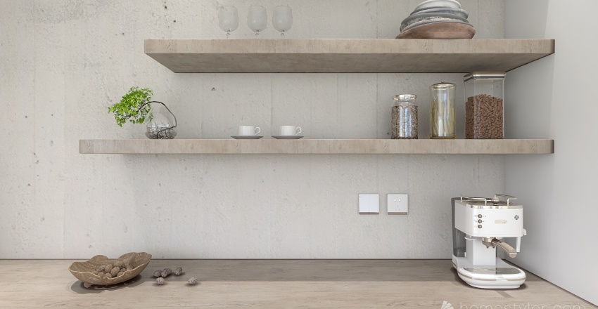 Modern Beige Kitchen 3d design renderings