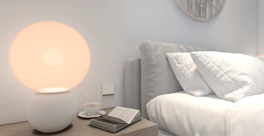 Modern Beige Master Bedroom 3d design renderings