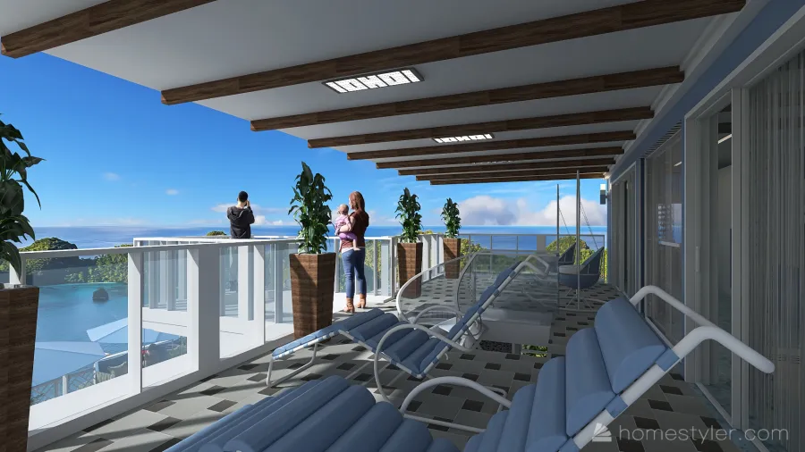 casa vacanze... tre livelli 3d design renderings