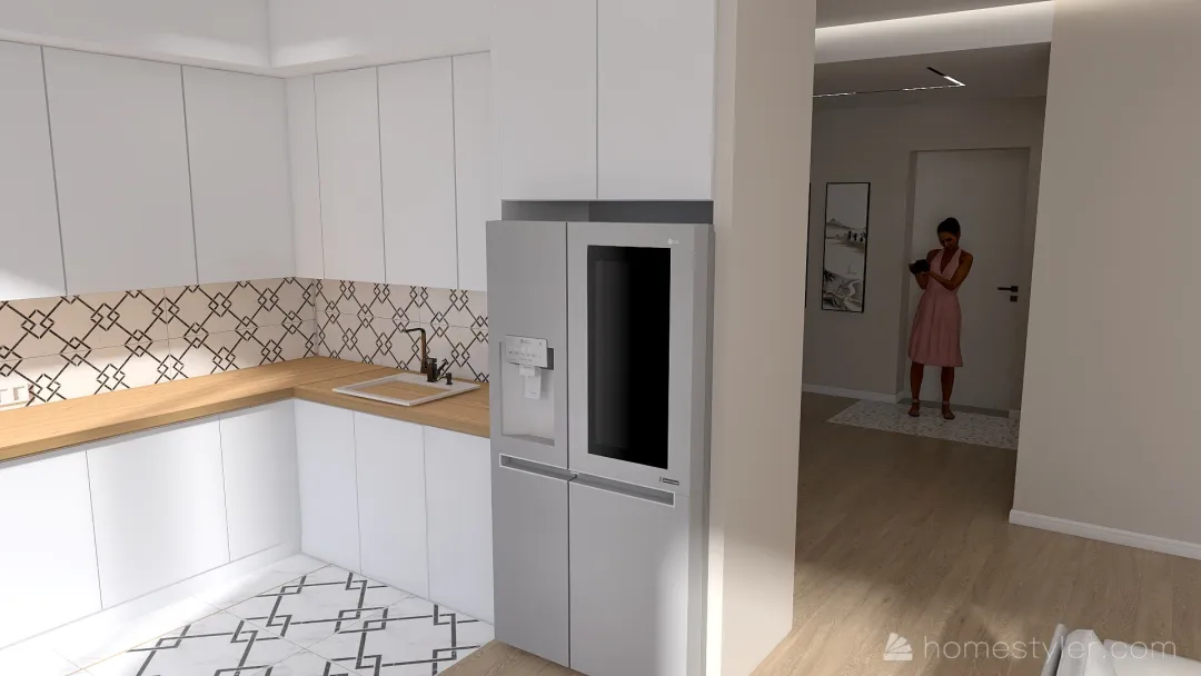 Copy of кухня белая 3d design renderings