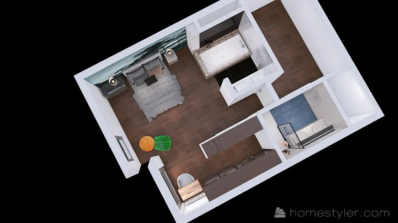 Master bedroom - variante 1 3d design renderings