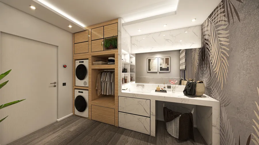 Laundry Bathroom 3d design renderings