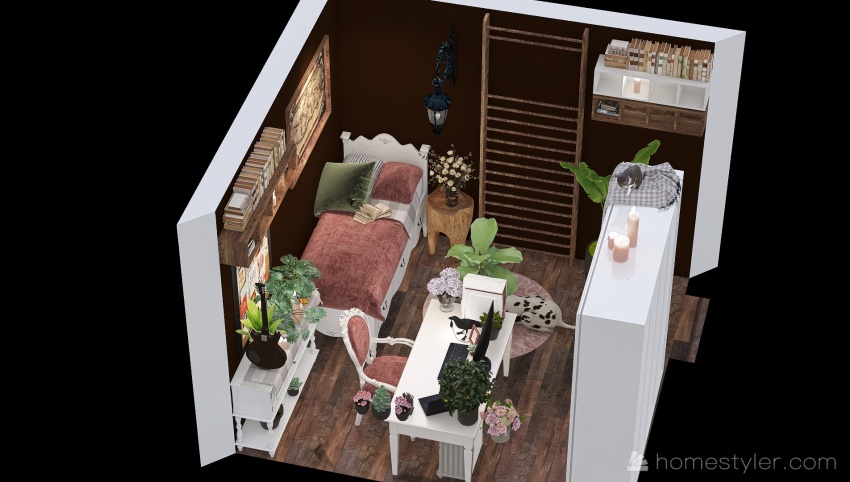 Girly student room 3d design picture 13.53