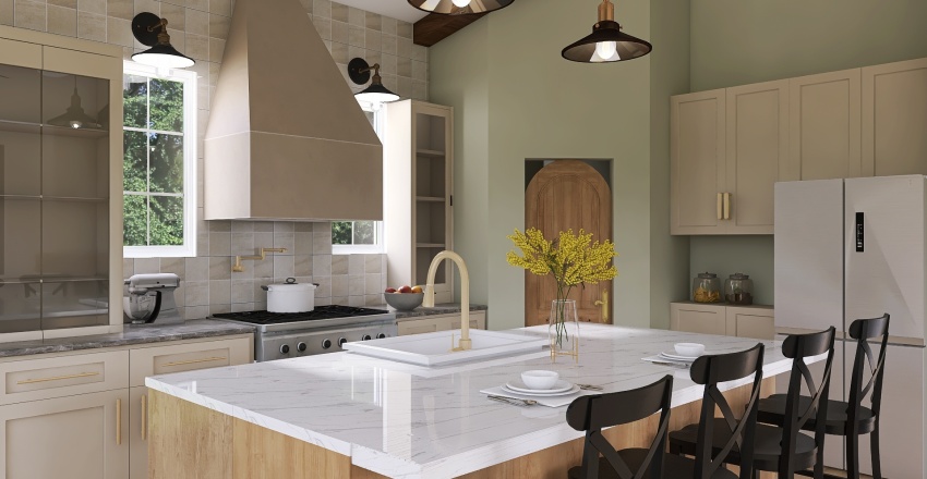 Walls Kitchen + Dining 3d design renderings