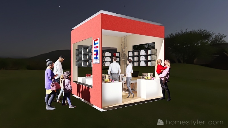 Kiosk Maruay Market - Chim 3d design renderings