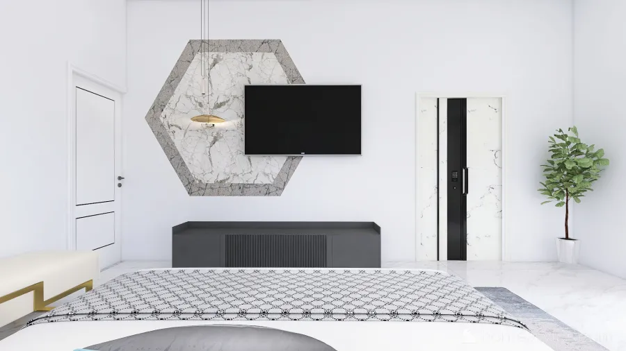 Contemporary Master Bedroom 3d design renderings