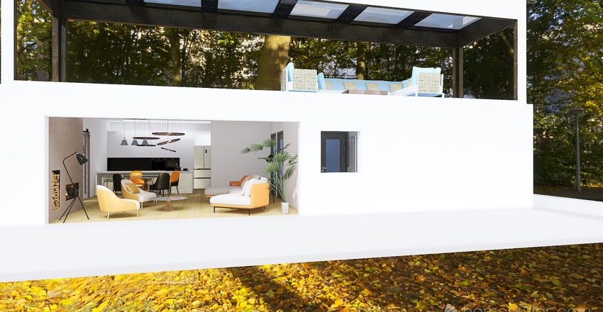 2 x 40ft Container Home Interior Design Render