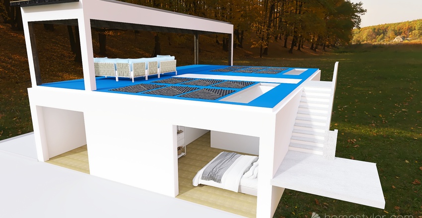 2 x 40ft Container Home Interior Design Render