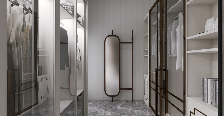 Contemporary Cloak Room 3d design renderings