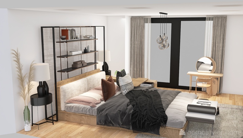 Living, Bedroom and Office Space 3d design picture 114.37