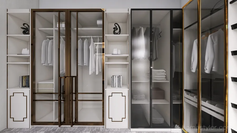 Contemporary Cloak Room 3d design renderings