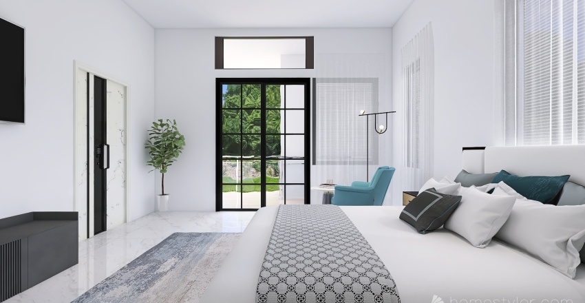 Contemporary Master Bedroom 3d design renderings