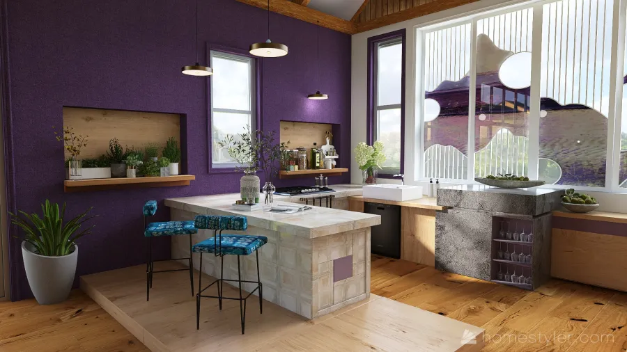 Farmhouse Le violet c'est pas ringard! 3d design renderings