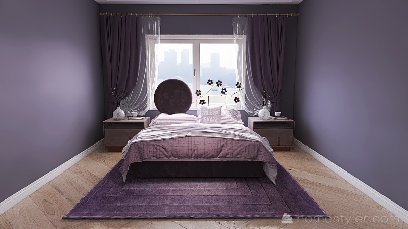 Kids Room-Purple 3d design renderings