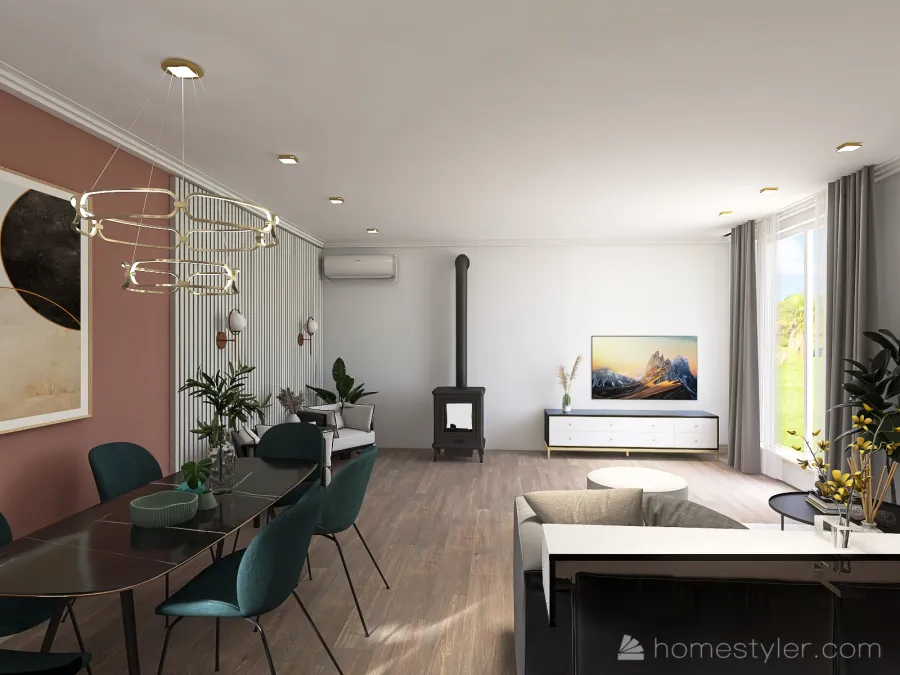гостиная в доме 3d design renderings
