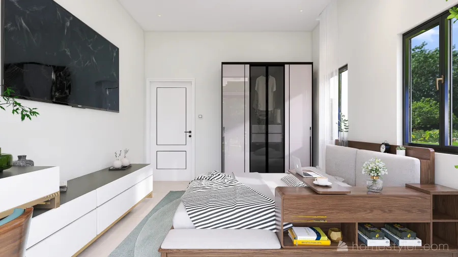Contemporary Bedroom1 3d design renderings