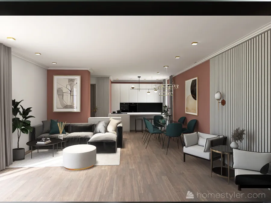 гостиная в доме 3d design renderings