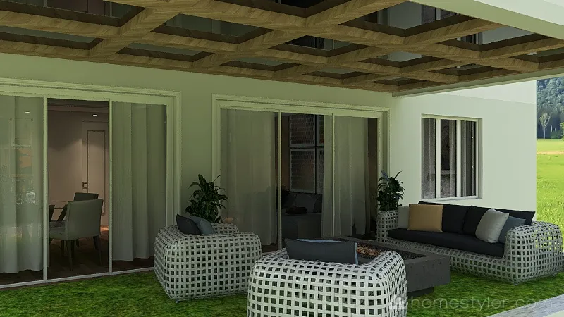 Renovation natural wood tones 3d design renderings
