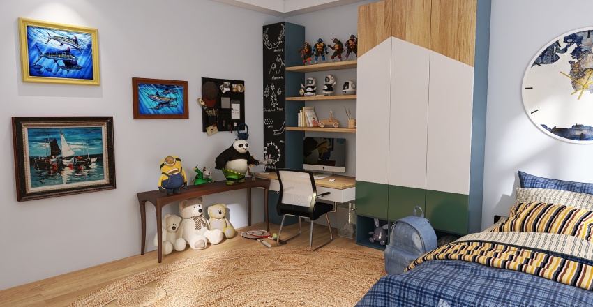 Little Boy's Bedroom 3d design renderings