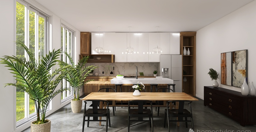 реф кухня гостинная 3d design renderings