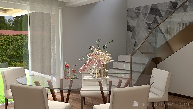 Renovation natural wood tones Interior Design Render