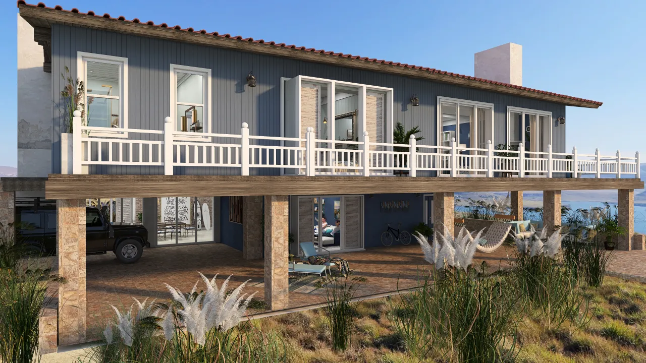 #HSDA2021-RESIDENTIAL -CASA DE PLAYA VINTAGE 3d design renderings