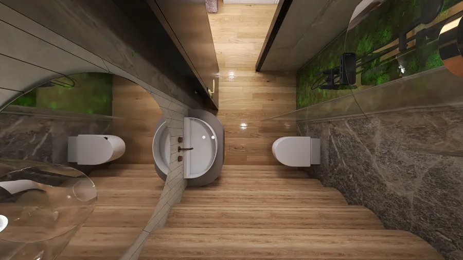 Farmhouse WoodTones Bathroom6 3d design renderings