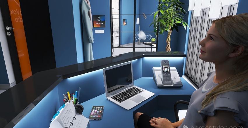 Desk Room 3d design renderings
