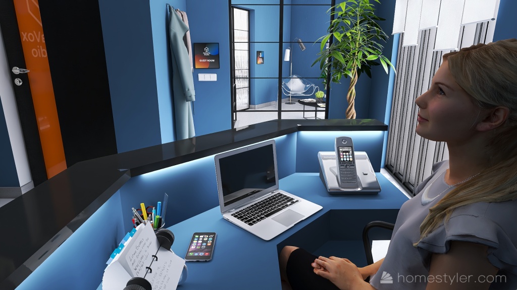 Desk Room 3d design renderings