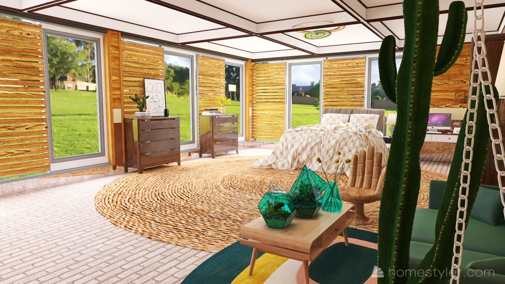 Summer Vibe Bedroom 3d design renderings