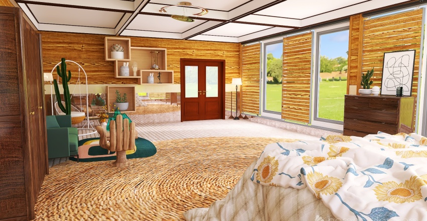 Summer Vibe Bedroom 3d design renderings