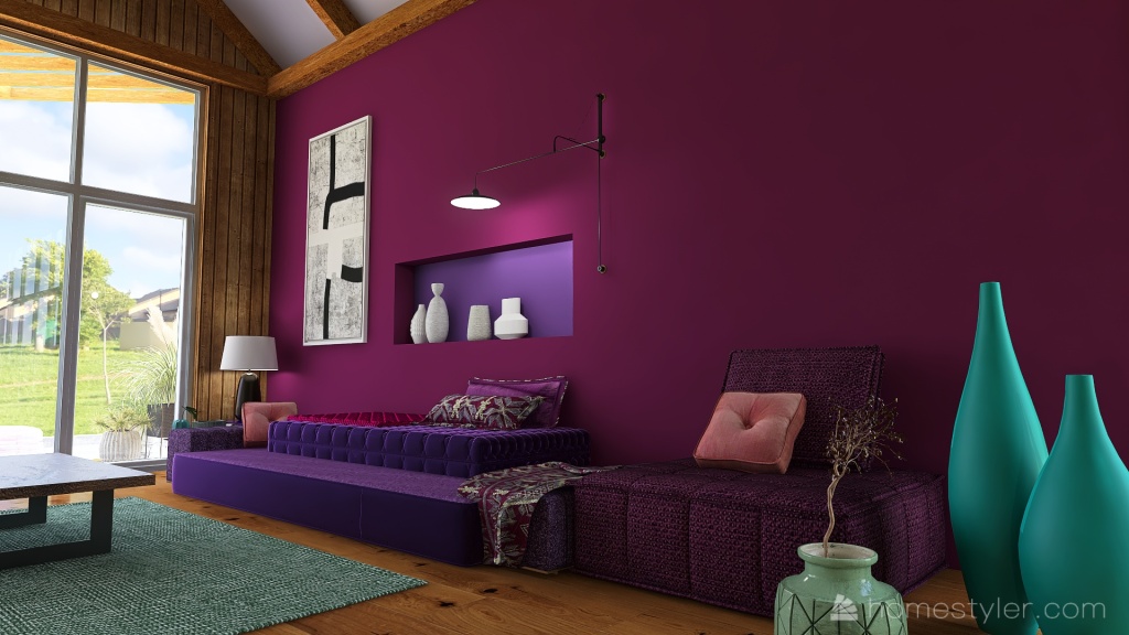 Farmhouse Le violet c'est pas ringard! 3d design renderings