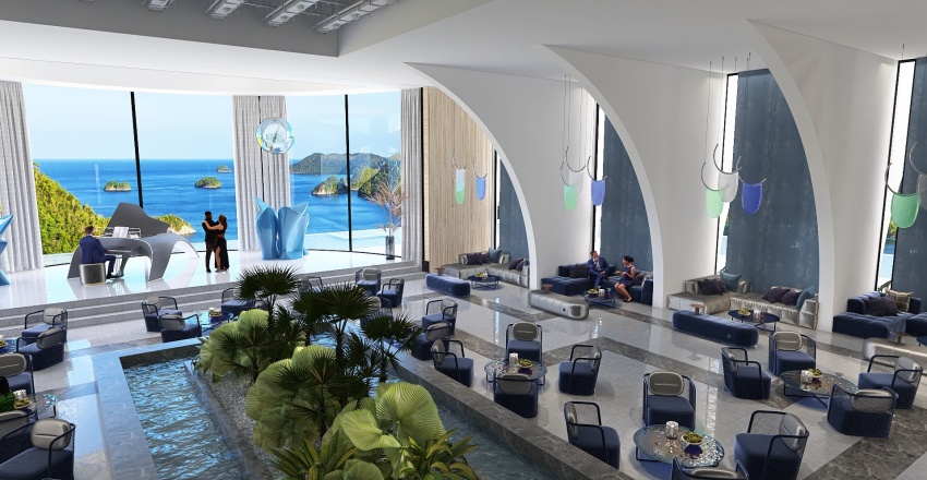 Costal #OceanContest PUB de copas OCEAN Blue 3d design renderings