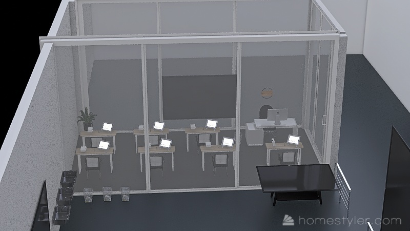 Área de treinamento junto com a SHO 3d design renderings
