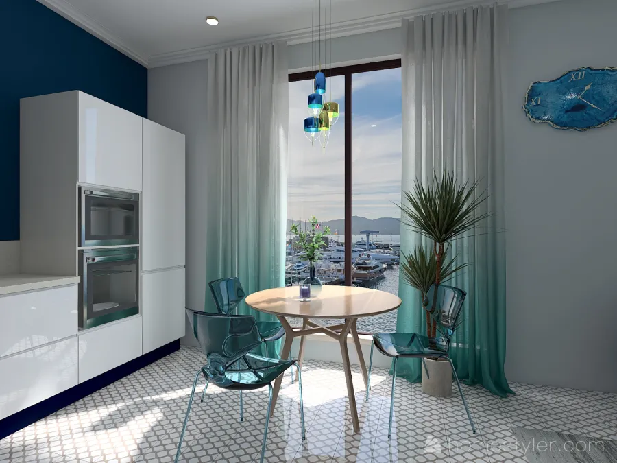 Costal #OceanContest кухня Blue 3d design renderings