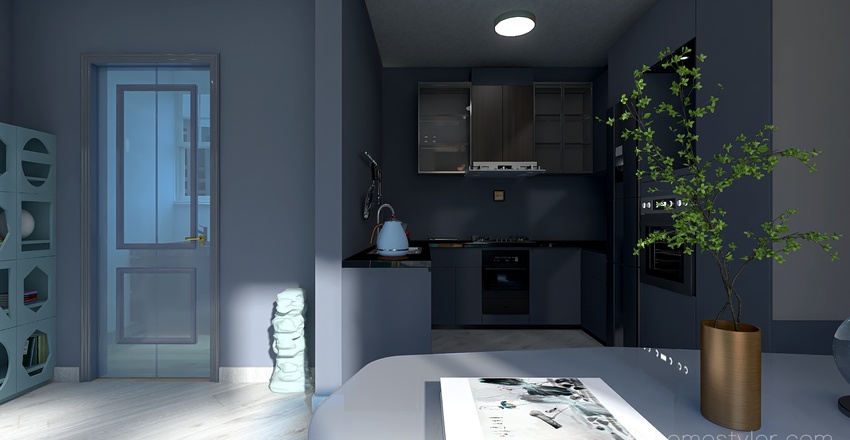 #OceanContest-modern studio Interior Design Render