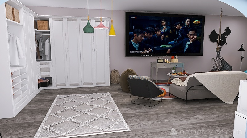 Hang out Bedroom 3d design renderings