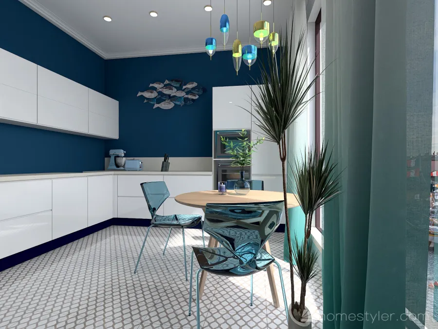 Costal #OceanContest кухня Blue 3d design renderings
