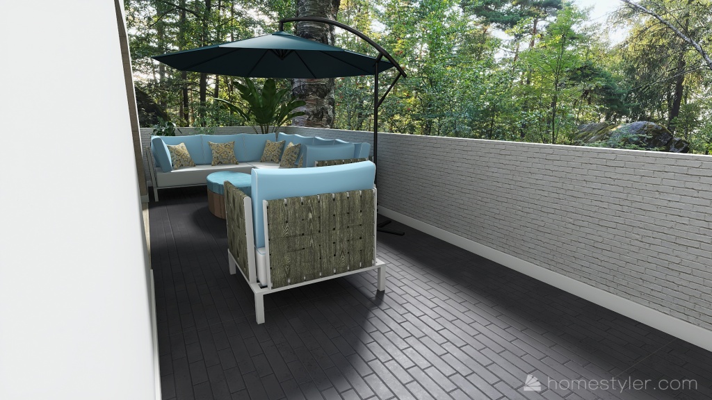 Blue Terrace 3d design renderings